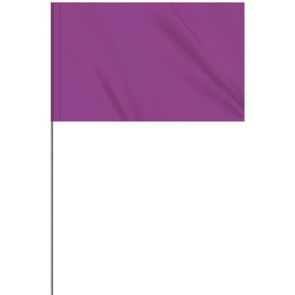 1-Color 5 x 8" Custom Marking Flag with 36" Wire Staff