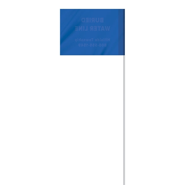 1-Color Custom Marking Flag w/11.5" Plastic Staff