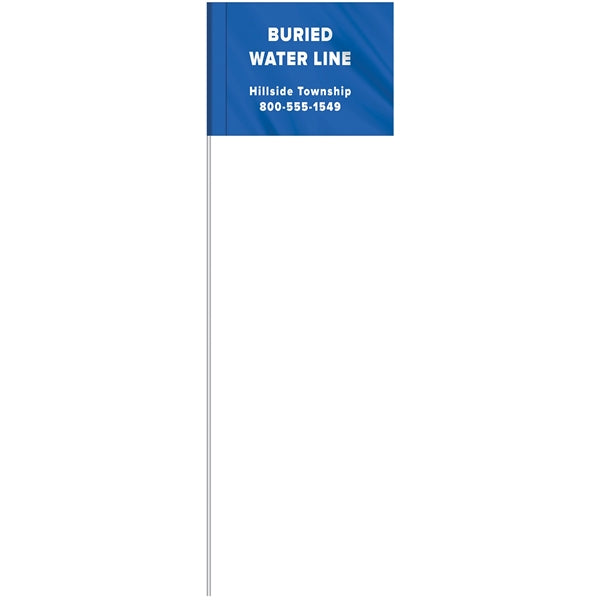 1-Color Custom Marking Flag w/11.5" Plastic Staff