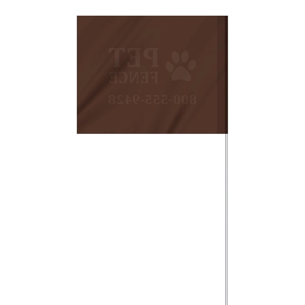 1-Color 4" x 5" Custom Marking Flag w/ 18" Plastic Staff