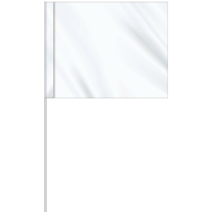 1-Color 4" x 5" Custom Marking Flag w/ 18" Plastic Staff