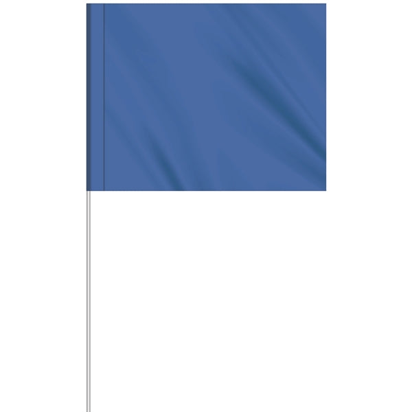 1-Color 4" x 5" Custom Marking Flag w/ 18" Plastic Staff