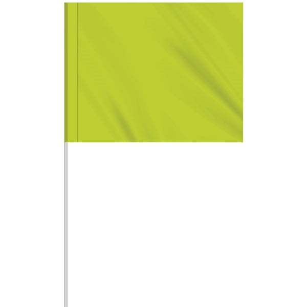1-Color 4" x 5" Custom Marking Flag w/ 18" Plastic Staff
