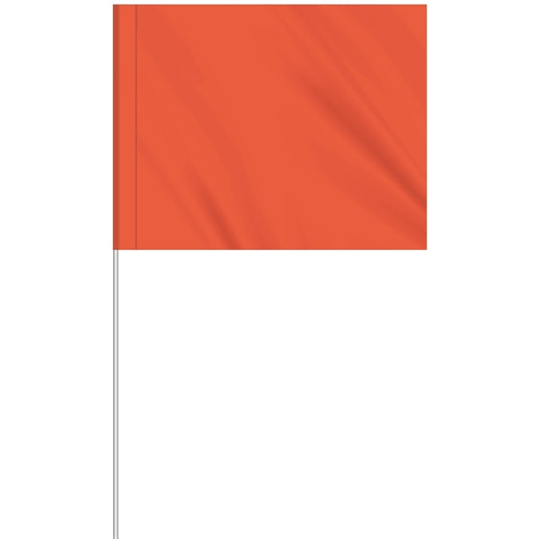1-Color 4" x 5" Custom Marking Flag w/ 18" Plastic Staff