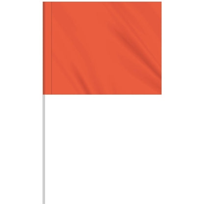 1-Color 4" x 5" Custom Marking Flag w/ 18" Plastic Staff