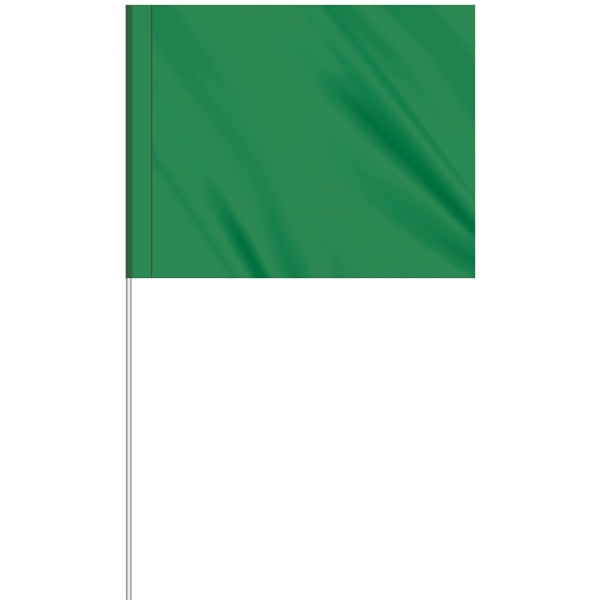 1-Color 4" x 5" Custom Marking Flag w/ 18" Plastic Staff