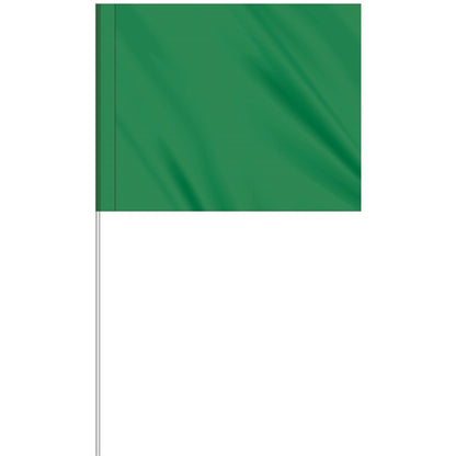 1-Color 4" x 5" Custom Marking Flag w/ 18" Plastic Staff
