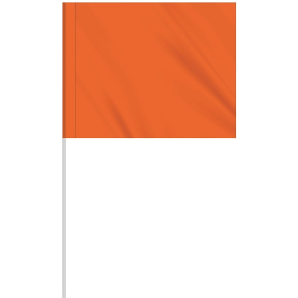 1-Color 4" x 5" Custom Marking Flag w/ 18" Plastic Staff
