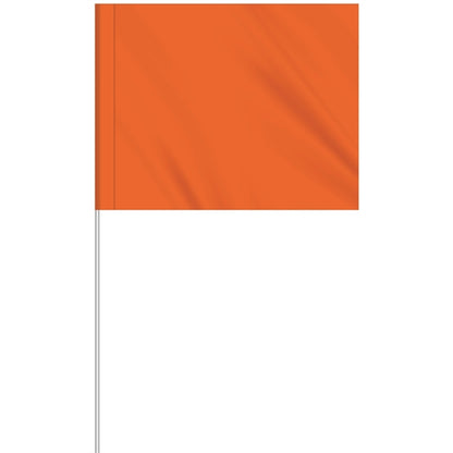 1-Color 4" x 5" Custom Marking Flag w/ 18" Plastic Staff