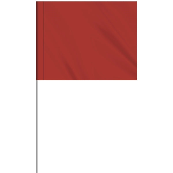 1-Color 4" x 5" Custom Marking Flag w/ 18" Plastic Staff