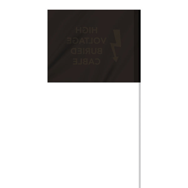 1-Color 4" x 5" Custom Marking Flag w/ 24" Plastic Staff
