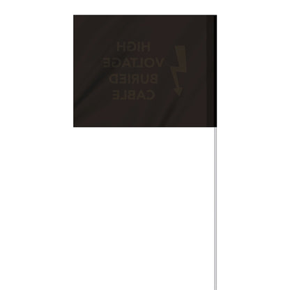 1-Color 4" x 5" Custom Marking Flag w/ 24" Plastic Staff