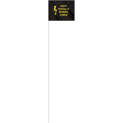 1-Color 4" x 5" Custom Marking Flag w/ 24" Plastic Staff