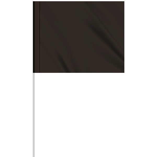1-Color 4" x 5" Custom Marking Flag w/ 24" Plastic Staff
