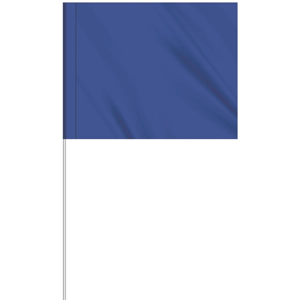 1-Color 4" x 5" Custom Marking Flag w/ 24" Plastic Staff
