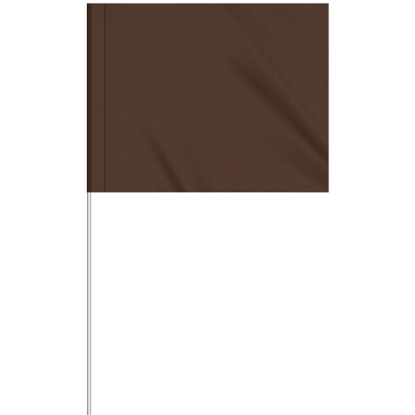 1-Color 4" x 5" Custom Marking Flag w/ 24" Plastic Staff