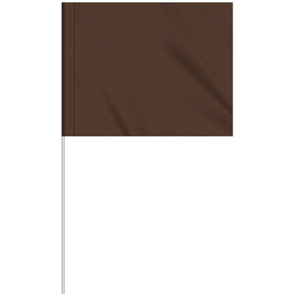 1-Color 4" x 5" Custom Marking Flag w/ 24" Plastic Staff