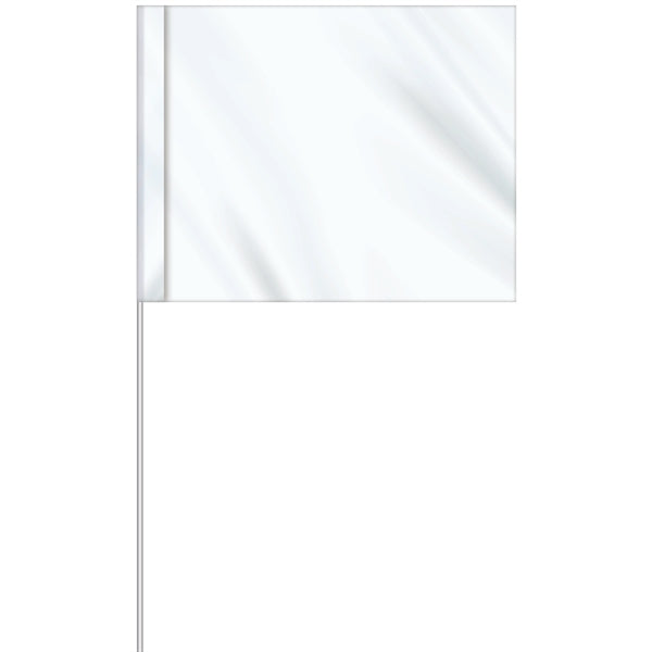 1-Color 4" x 5" Custom Marking Flag w/ 24" Plastic Staff