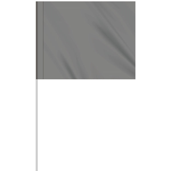 1-Color 4" x 5" Custom Marking Flag w/ 24" Plastic Staff