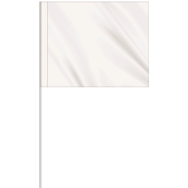 1-Color 4" x 5" Custom Marking Flag w/ 24" Plastic Staff