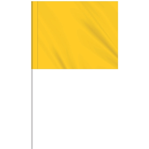 1-Color 4" x 5" Custom Marking Flag w/ 24" Plastic Staff