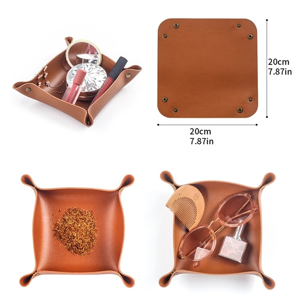 Leather Storage Basket Tray