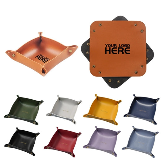 Leather Storage Basket Tray