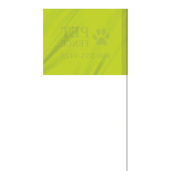 1-Color 4" x 5" Custom Marking Flag w/ 18" Fiberglass Staff