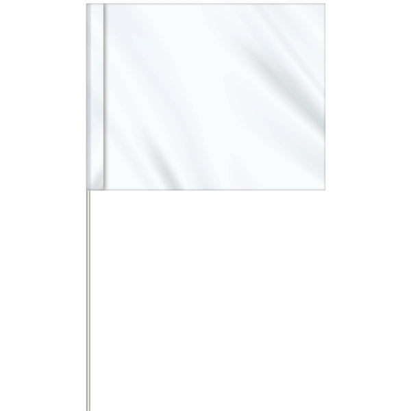 1-Color 4" x 5" Custom Marking Flag w/ 18" Fiberglass Staff