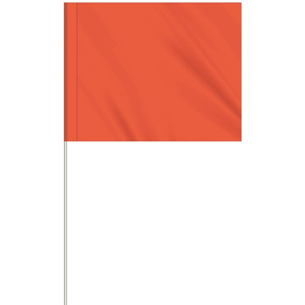 1-Color 4" x 5" Custom Marking Flag w/ 18" Fiberglass Staff