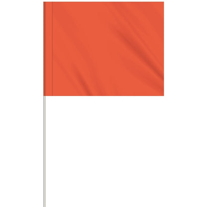 1-Color 4" x 5" Custom Marking Flag w/ 18" Fiberglass Staff