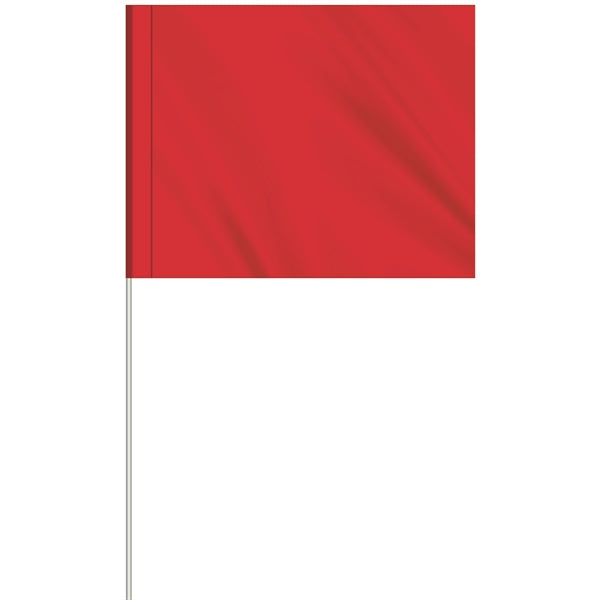 1-Color 4" x 5" Custom Marking Flag w/ 18" Fiberglass Staff