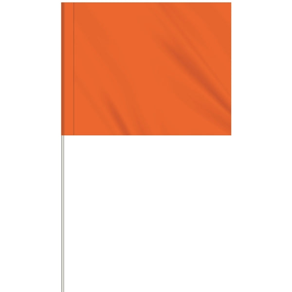 1-Color 4" x 5" Custom Marking Flag w/ 18" Fiberglass Staff
