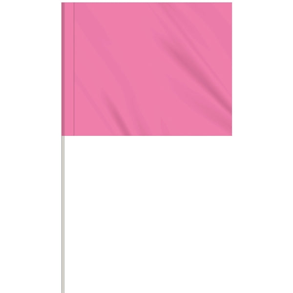 1-Color 4" x 5" Custom Marking Flag w/ 18" Fiberglass Staff