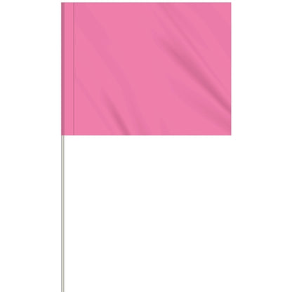 1-Color 4" x 5" Custom Marking Flag w/ 18" Fiberglass Staff