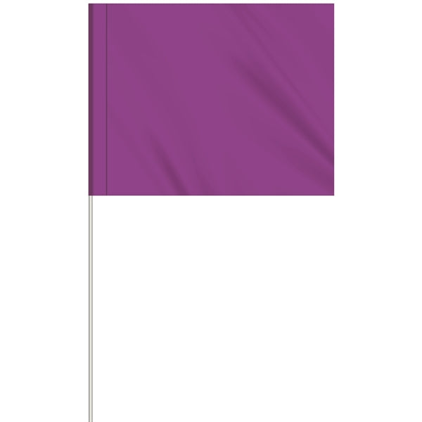 1-Color 4" x 5" Custom Marking Flag w/ 18" Fiberglass Staff