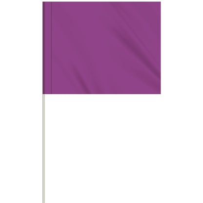 1-Color 4" x 5" Custom Marking Flag w/ 18" Fiberglass Staff