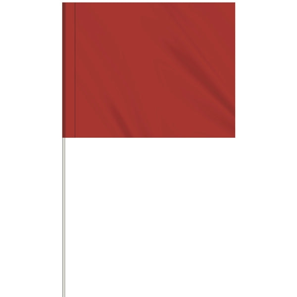 1-Color 4" x 5" Custom Marking Flag w/ 18" Fiberglass Staff
