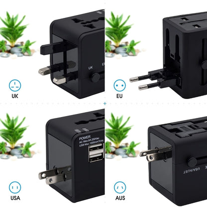 2 USB Universal Travel Plug Adapter