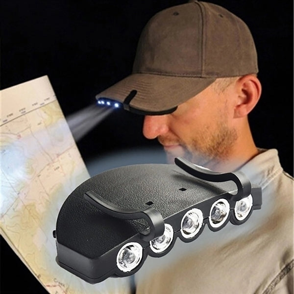 Bright 5 Led Clip On Hat Head