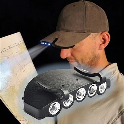 Bright 5 Led Clip On Hat Head