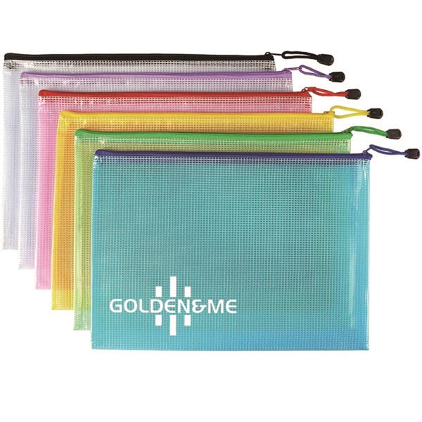 Mesh Zipper Pouch A4 Document Bag