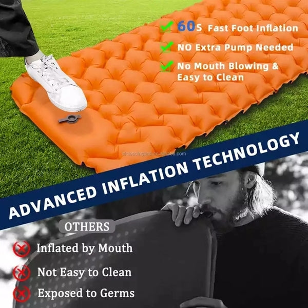 Foot-pump Inflatable Camping Air Mat Mattress