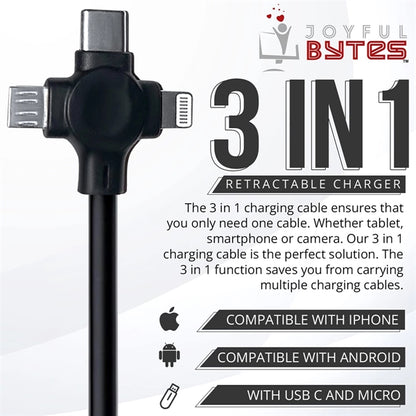 3 In 1 Retractable Fast Charging Cable