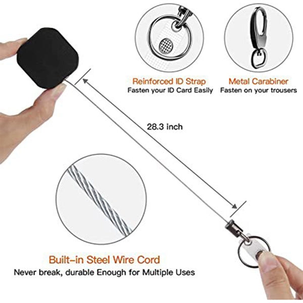 Heavy Duty Metal Retractable Carabiner Keychain