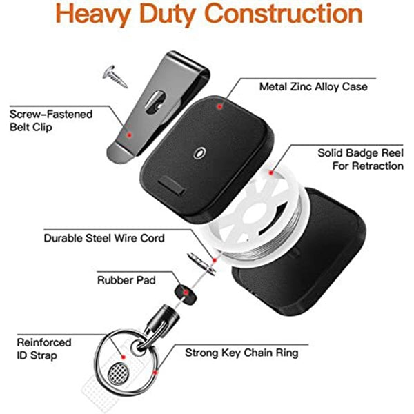 Heavy Duty Metal Retractable Carabiner Keychain