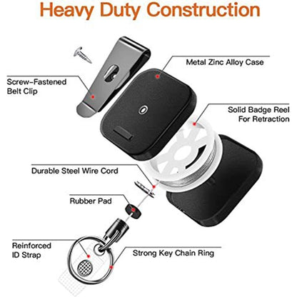 Heavy Duty Metal Retractable Carabiner Keychain