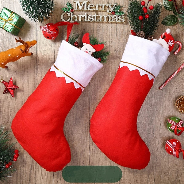 Red And White Merry Christmas Socks