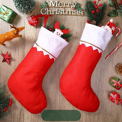 Red And White Merry Christmas Socks