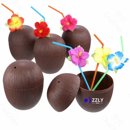 Coconut Cups With Straws